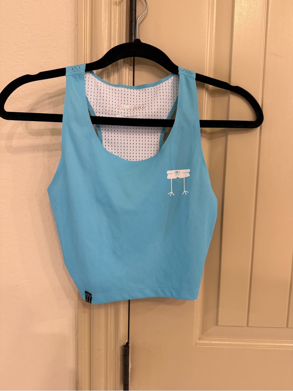 Chicknlegs Sky Blue PWR Crop Top XS NWOT - Picture 4 of 7